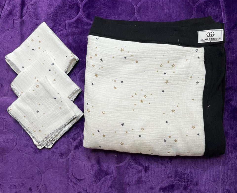 Dreamy Stars 10-Layer Muslin Cotton Quilt for Baby (Bed)