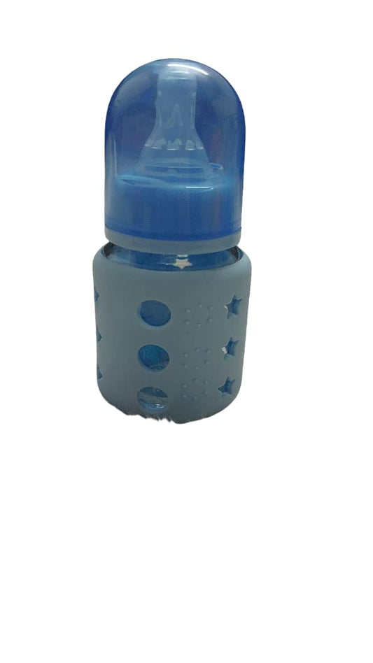 Glow & Giggle Glass Feeding Bottle with Silicone Cover & Handles – 60ml, 120ml & 240ml | BPA-Free Baby Feeding Bottle