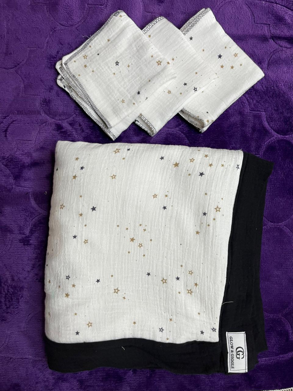 Dreamy Stars 10-Layer Muslin Cotton Quilt for Baby (Bed)